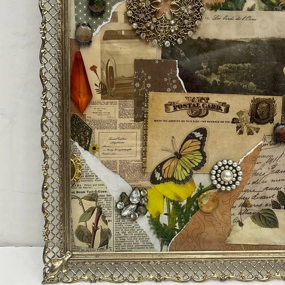 Vintage Maximalist MCM Decor Orange Floral - Picture 5 of 12